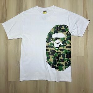 Bape ABC Side Big Ape Head CamoT-shirt White - A Bathing Ape Sz Medium